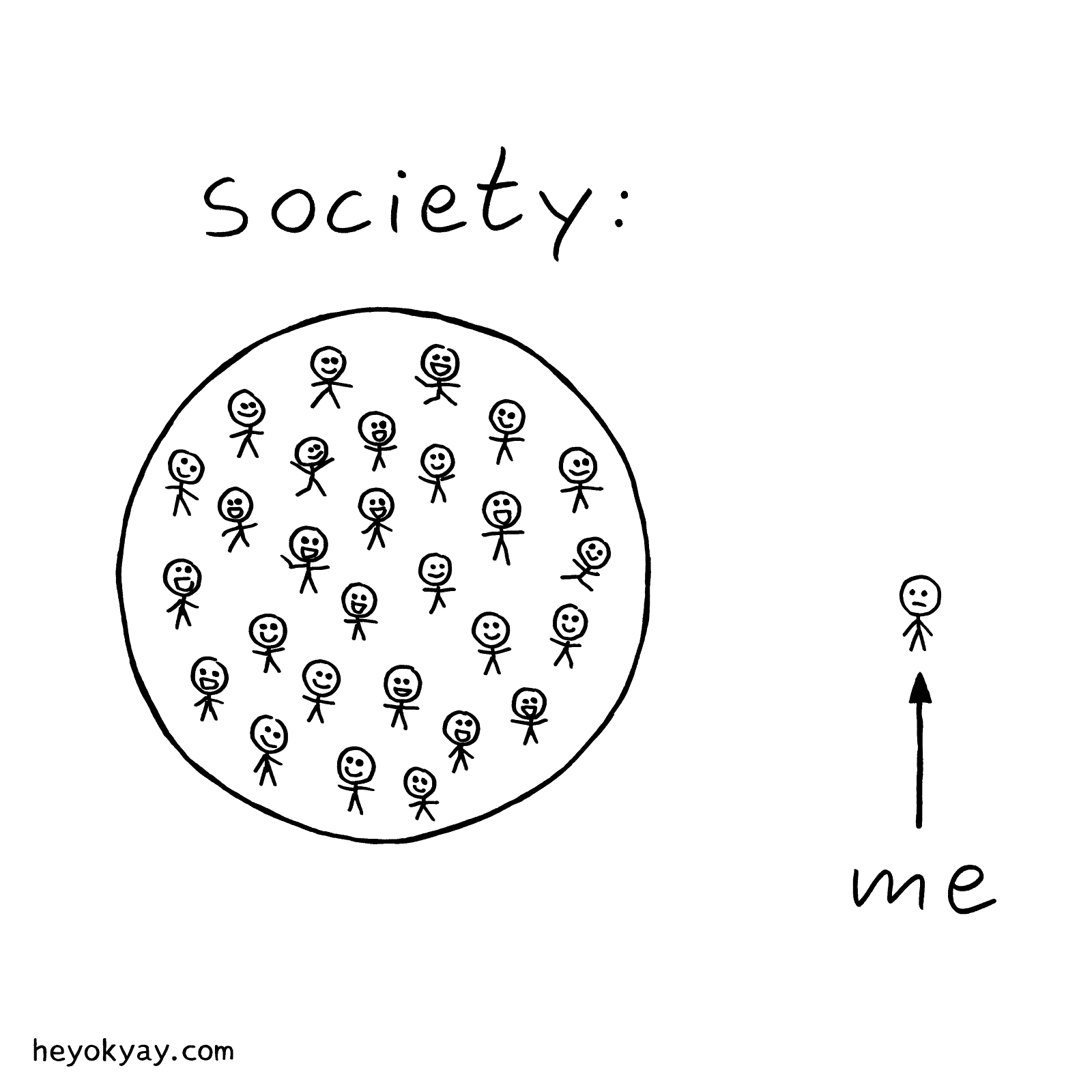 Society | Hey ok yay? | Society, people, circle, me, alone
