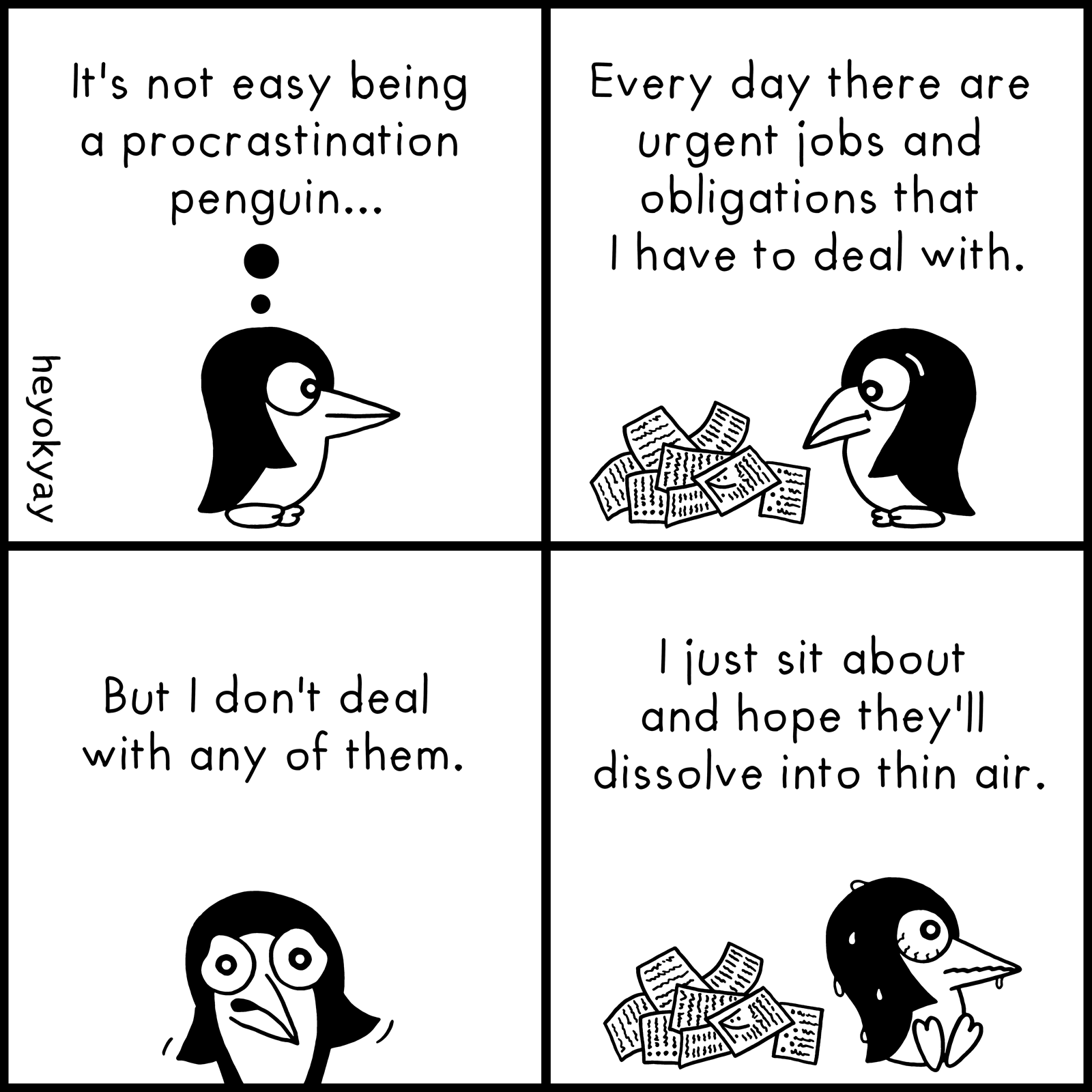 Procrastination Penguin heyokyay comic